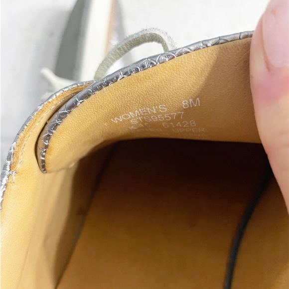 Sperry Gold Cup Women's Silver Lace-Up Shoes Size 8M STS95577 FISH SCALE RARE - Picture 8 of 10